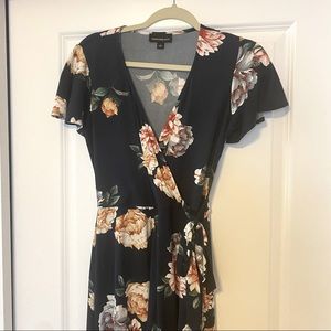 Floral Faux Knit Wrap Dress from Fortune + Ivy